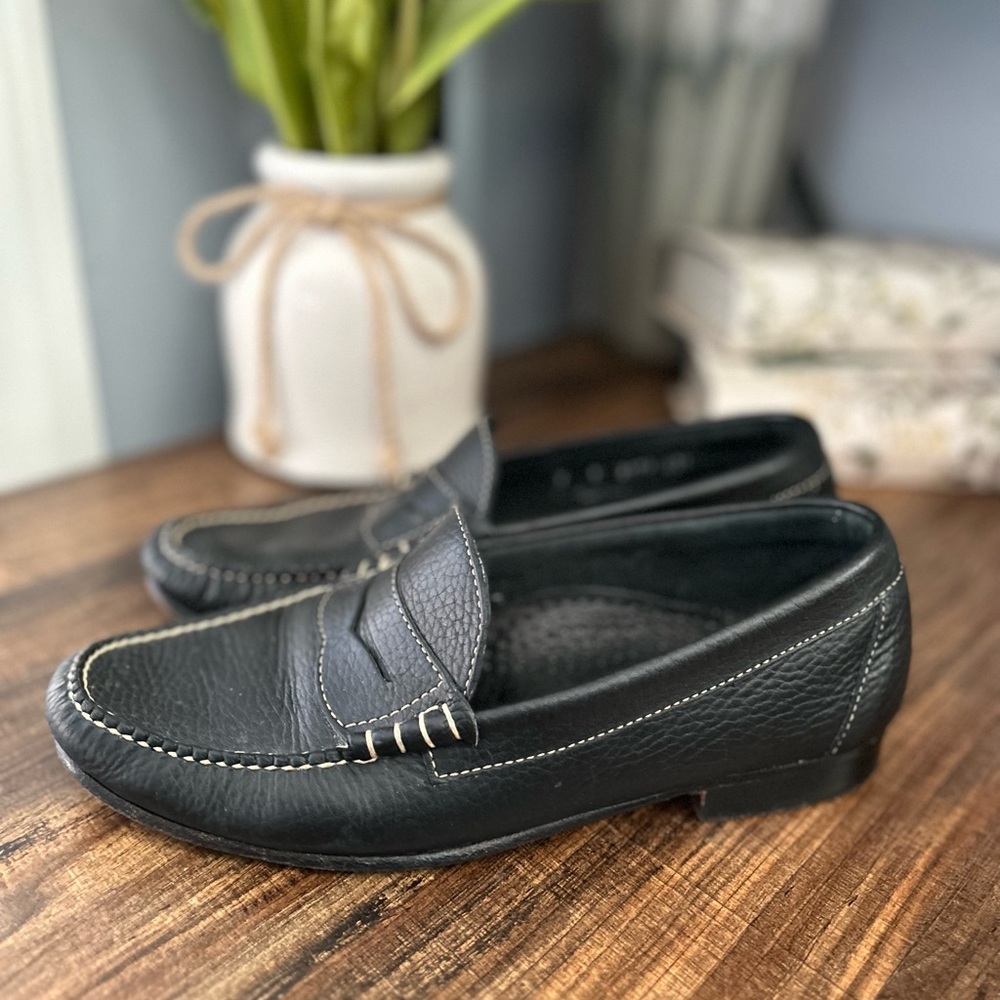 GH Bass Weejuns Men's Black Leather Penny Loafers Size 7